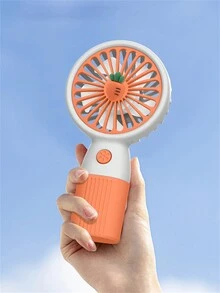 1 pieza Mini ventilador portátil de mano con diseño de frutas y flores, ventilador portátil USB pequeño para exteriores transfronterizo - Multicolor - Ver 11