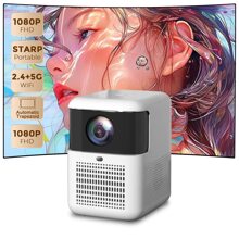 Máy chiếu 5G HD lấy nét tự động thông minh 2024 Thích hợp cho phòng ngủ gia đình, rạp chiếu phim gia đình nhỏ treo tường, máy chiếu PC và điện thoại di động tương thích HDMI, thể dục, cắm trại ngoài trời, phòng, khóa học trực tuyến, phòng khách, ký túc xá, máy chiếu mini 4K dành cho sinh viên - Phích cắm loại C của EU (220-240V) - Xem 1