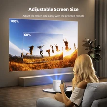 Máy chiếu 5G HD lấy nét tự động thông minh 2024 Thích hợp cho phòng ngủ gia đình, rạp chiếu phim gia đình nhỏ treo tường, máy chiếu PC và điện thoại di động tương thích HDMI, thể dục, cắm trại ngoài trời, phòng, khóa học trực tuyến, phòng khách, ký túc xá, máy chiếu mini 4K dành cho sinh viên - Phích cắm loại C của EU (220-240V) - Xem 4