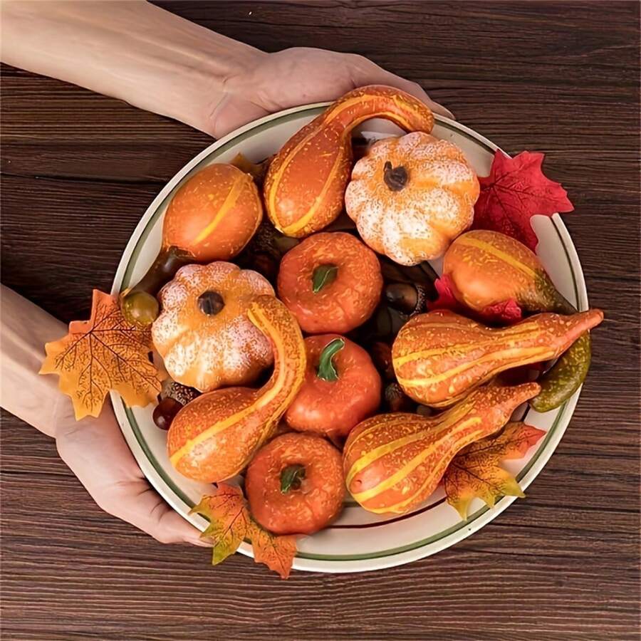 50pcs Simulated Pumpkin Models, Party Decoration Set, Also Suitable For Furniture Decoration - Multicolor - View 1