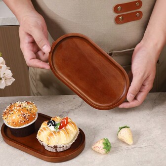 简约木制咖啡杯托盘、下午茶甜点蛋糕展示托盘、小吃拼盘、烛台、厨房、圣诞礼物