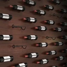 1 pezzo Portabottiglie da parete in ferro battuto, supporto singolo per bottiglie di vino appeso a muro, scaffale espositore per bottiglie di vino, multi-colore