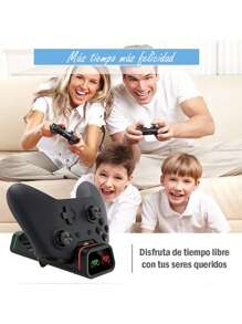 Base Cargador Doble De Controles Con 2 Baterías y 4 Tapas Para Consola One/Series X|S - Negro - Ver 6