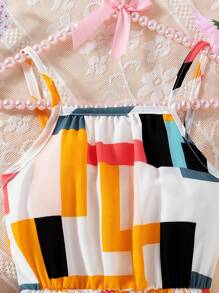 BASUSARRI 年轻女孩无袖连体裤，适合夏季和海滩度假，不含腰带 - 彩色 - 查看 4