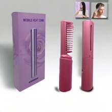 1 piza peine alisador de cabello electrico - Rosa coral - Ver 2