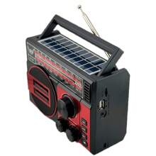 Rádio Portátil Bluetooth Painel Solar Rádio com lanterna FM USB TF AD-131 - Vermelho - Visão 4