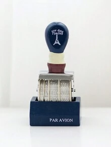 1pc Vintage Date Stamp, Wooden Roller Seal With Post Mark Effect, For Journaling - Multicolor - View 3