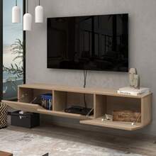 Atelier Mobili Floating TV Stand, Floating Entertainment Center, Floating TV Console, Floating Media Console, Floating TV Stand Wall Mounted - Natural Oak - View 3