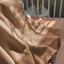 1pc Baby Muslin Blanket, Soft Comfortable Swaddle Blanket, Soothing Blanket For Baby - Brown - View 5