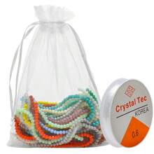 0.4cm/0.6cm Crystal Glass Flat Beads, 15 Solid Colors, With String Bag And Elastic Cord Roll, DIY Handmade Jewelry Accessories, Clothing & Shoe Decoration, Mobile Phone Chains Braiding Materials, Gift Making Supplies - 15 Colors Yarn Bag Flat Beads - View 10