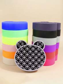 1pc Silicone Panda Head Makeup Brush Drying & Storage Rack, Makeup Brush Organizer, Silicone Makeup Brush & Stationery Pen Storage Display Rack, Desktop Organizer - Multicolor - View 4