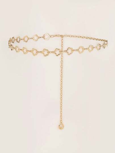 Flower Design Chain Belt Western Cowgirl Dress Belt Street Halloween Summer, School Fall, Autumn, Halloween