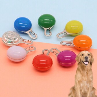 LED Pet Glow Pendant, Silicone Dog Tag, Anti-Lost Cat Collar Tag With Light For Walking