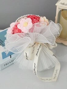 Wedding Bouquets For Bride Bridesmaid, Silk Rose Carnation Bride Bridesmaid Hand Holding Flower Bouquet For Valentines Day Decor Wedding Party Supplies Home Decor