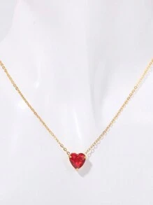 1 pezzo Ciondolo a forma di cuore in acciaio inossidabile con pietra zodiacale, regalo per mamma e figlia, per San Valentino