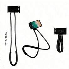 360° Rotatable Neck Phone Holder - Flexible Adjustable, Hands-Free, Fits All Phones - Black - View 3
