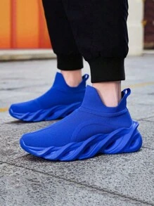 Men's New Anti-Slip, Wear Resistant, Breathable Running Shoes With Comfortable & Soft Fabric Material - Klein Blue - View 5