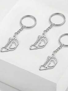 Móc khóa tùy chỉnh được cá nhân hóa Bảng tên móc khóa bằng thép không gỉ dành cho nữ Đàn ông Cô gái Ngày của Cha Ngày của Mẹ Giáng sinh Halloween Sinh nhật Quà tặng kỷ niệm - Bạc - Xem 2