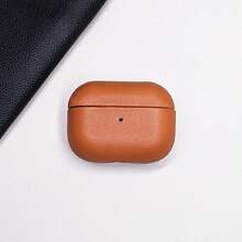 全覆盖纯色 PU 耳机保护壳，兼容 Airpods 2/3/Pro/Pro2，黑色/橙色/棕色/金棕色