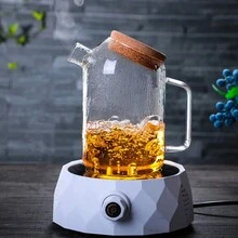 1 Bình Đựng Nước Lạnh Bằng Thủy Tinh Trong Suốt 800Ml/1200Ml/1700Ml Với Thiết Kế Mới Thủy Tinh Borosilicate Cao Chịu Nhiệt Và Nắp Nút Cho Trà Và Đồ Uống - Màu trong suốt - Xem 2