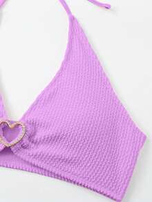 Bộ Bikini Dây Đeo Vai Nữ Với Bộ Bikini Tách Biệt, Phong Cách Mới Dành Cho Spa & Tắm Biển Mùa Hè - Màu tím hoa cà - Xem 5