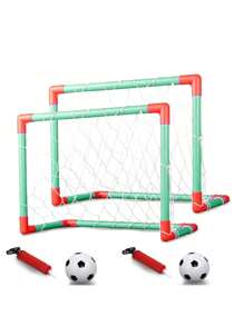 Gol Infantil Trave Golzinho de Encaixar Infantil Kit 2 Unidades com Bola e Bomba - Azul - Visão 1
