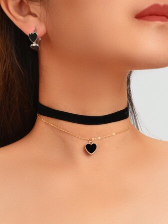 3 件心形装饰首饰套装 情人节、妈妈、母亲、母亲节、礼物