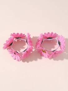 2pcs Daisy Flower Hair Ties For Girls, Daily Decoration - Multicolor - View 13