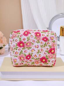 1入韓風氣質菊花八角化妝包，可折疊旅行大容量儲物化妝工具收納袋 - 彩色 - 查看 15