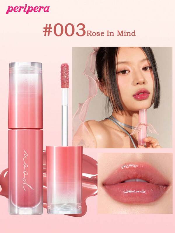 Peripera K-Beauty Ink Mood Tinta luminosa, Tinta all'acqua, Lucidalabbra acquoso a specchio, Lucidalabbra in vetro, Rimpolpante per le labbra, Naturalmente idratante, Leggero, Illuminante, A lunga tenuta, Confortevole, Non appiccicoso, Adatto alle maschere, Senza pellicola bianca , K-Beauty, trucco coreano