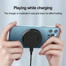 兼容 Iphone 15 系列带磁性无线充电器：超快速充电兼容 Iphone 13/12/11/14 Pro Max/XS Max/XR/XS 手机配件，新款磁性无线充电器兼容苹果 15 手机 15W 吸力 Magsfe 无线快速充电 - 黑色 - 查看 1