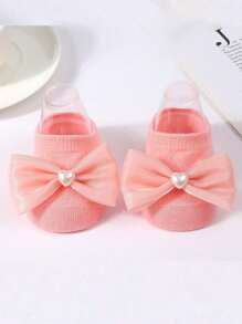 6 双婴儿蝴蝶结公主袜、防滑地板袜和船袜 - 彩色 - 查看 9