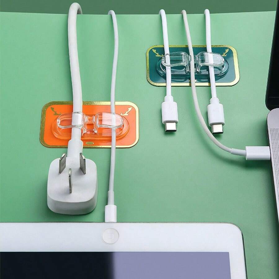 4/8/16pcs Data Cable Storage Wire Manager, Charging Cable Storage Protector, Kitchen Bread Machine Wire Fixer, Hair Dryer Wire Organizer Clip Buckle. - Multicolor - View 1