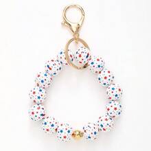 1pcAmerican Independence Day Fresh And Simple Colorful Full Screen Star Bracelet Keychain Pendant - one-size - View 7