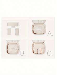 1 件带手柄便携式化妆包盥洗包，Pu 大容量化妆品收纳包防水旅行收纳包，存放化妆品和旅行必需品，女士礼物化妆包化妆包化妆品收纳盒化妆品收纳