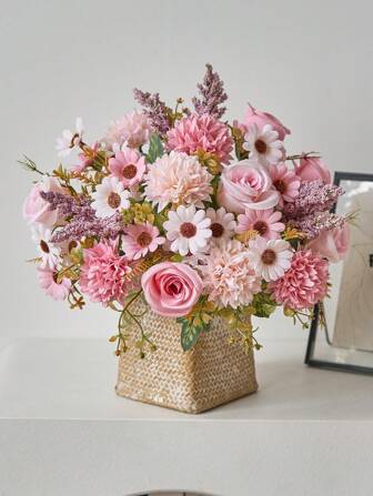 1pc/3pcs Artificial Flowers Fake Roses Flower Bouquet Silk Daisy Dandelion Flowers Bulk For Wedding Home Party Decoration Table Centerpieces, Valentine Day, Gift Gifts Birthday Graduation,Fall Decor,Autumn