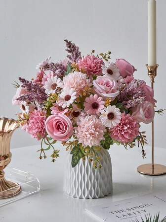 1 pièce/3 pièces Fleurs artificielles Fausses roses Bouquet de fleurs en soie Marguerites Pissenlits Fleurs en vrac pour mariage Décoration de maison Centres de table, Saint-Valentin, Cadeaux Anniversaire Remise des diplômes, Décor d'automne