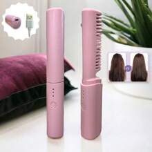 1 piza peine alisador de cabello electrico - Rosa coral - Ver 1