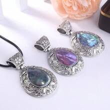 1 mặt dây chuyền hình giọt nước chất lượng cao với hoa văn cổ điển bào ngư tự nhiên ba màu dành cho phụ kiện trưởng thành và độc đoán của nam giới, thích hợp để đeo hàng ngày, trang sức đa năng và thời trang - giọt nước - Xem 8