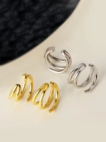 Einteiliger Personalisierter S925 Sterling Silber Schmuck Vielseitiger Runder Geometrischer Ohrring Für Frauen Im Alltag