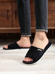 Chaussons d'intérieur à bout ouvert pour hommes printemps/été, chaussons noir, chaussons simples et à la mode pour la maison, chaussons d'intérieur confortables et super légers pour les quatre saisons, chaussons pour couples