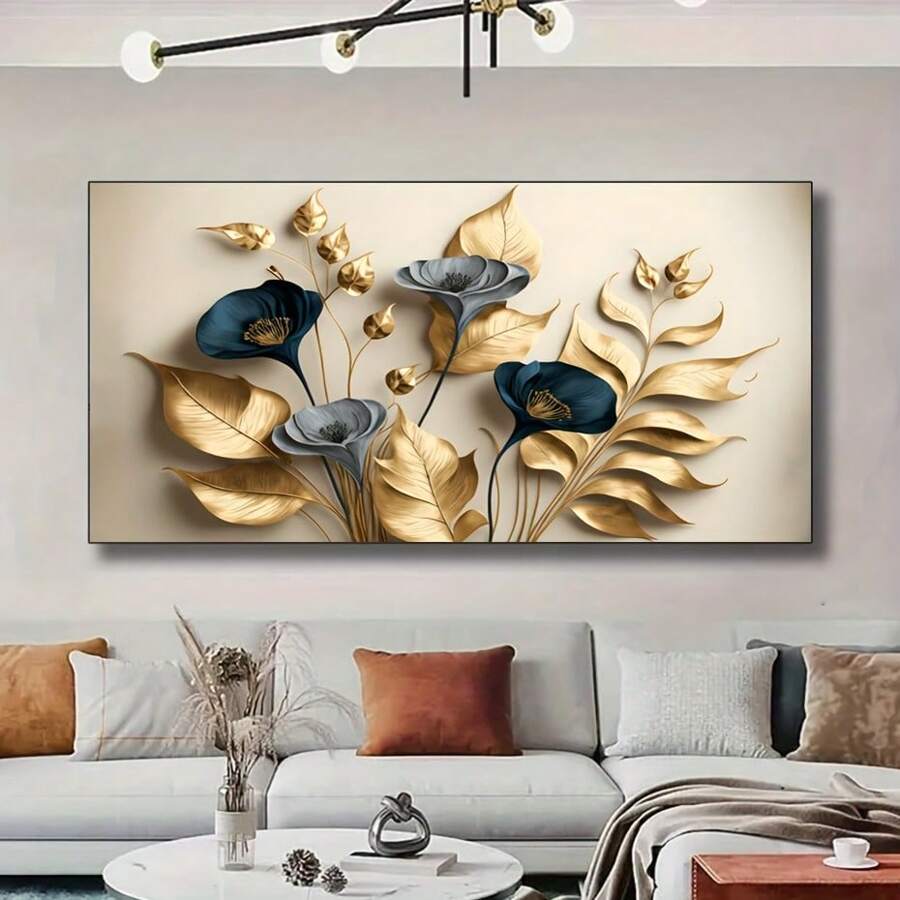 1塊無框創意帆布海報/金箔畫/現代藝術帆布油畫/藝術品家居牆壁裝飾,適用於臥室、辦公室、客廳、咖啡店、酒吧、宿舍裝飾禮品 - 彩色 - 查看 1