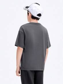 Balabala Tricou pentru copii, mânecă scurtă pentru băieți, 2024 New Summer Cool Feeling, copii mari - Gri - Vizualizare 2