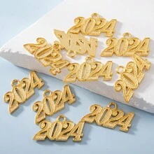 Vòng cổ mặt dây chuyền số cổ điển 2024 dành cho nữ, Quà tặng trang sức dự tiệc sang trọng bằng vàng bạc thời trang. Phụ kiện quyến rũ dành cho đồ thủ công DIY tốt nghiệp. - 2024 mặt dây chuyền - Xem 3