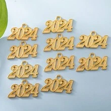 Vòng cổ mặt dây chuyền số cổ điển 2024 dành cho nữ, Quà tặng trang sức dự tiệc sang trọng bằng vàng bạc thời trang. Phụ kiện quyến rũ dành cho đồ thủ công DIY tốt nghiệp. - 2024 mặt dây chuyền - Xem 2