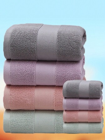 1 st. lätt enfärgad handduk, rektangulär form, absorberande, snabbtorkande, mjuk, färgäkta, för badrum, kök, resor, presenter, gym, strand, hotell, skönhetssalong, alla årstider, unisex, skola, tillbaka till skolan, resor, researtiklar, hemtillbehör, handduk, hudvård