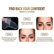 面部貼片矽膠墊，撫平皺紋額頭貼片，可重複使用的額頭矽膠貼，隨時隨地可攜式臉部護理工具 - 無色 - 查看 9