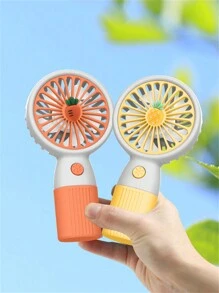 1 pieza Mini ventilador portátil de mano con diseño de frutas y flores, ventilador portátil USB pequeño para exteriores transfronterizo - Multicolor - Ver 6