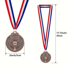 3 piezas de medallas de metal dorado/plateado/bronce con cinta, medallas de campeón de competencia deportiva adecuadas para competiciones deportivas, maratón, fútbol, baloncesto y otros eventos deportivos, suministros del día deportivo escolar, medallas conmemorativas y trofeos, regalos de medallas de aleación coleccionables para entusiastas del deporte