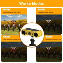 1 pezzo Luce di allarme ad energia solare gialla, lampada a sensore solare a infrarossi, luce di allarme solare con lampeggio, repellente antifurto per animali, adatto per casa, fattoria, frutteto, garage